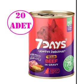 7 Days Taze Sığır Etli 20x415 gr Yetişkin Kedi Konservesi