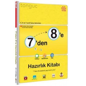 7 'den 8 'e Türkçe Matematik Fen Bilimleri Hazırlık Kitabı - Tonguç Akademi Yayınları