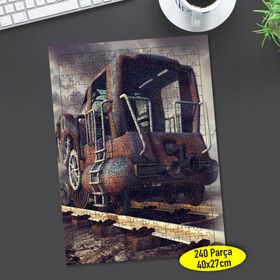 7 Eski Tren Garı Nostalji Demir Yolu 240 Parça Puzzle Yapboz