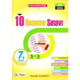 7. Sınıf 10 Deneme Sınavı Palme Yayınları