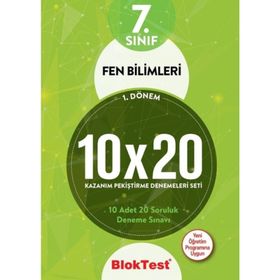 7. Sınıf 10x20 Fen Bilimleri Kazanım Pekiştirme Denemeleri Seti 1.Dönem-Tudem Yayınları