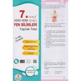 7. Sınıf Adım Adım Fen Bilimleri Yaprak Test - Bilal Işıklı Yayınları