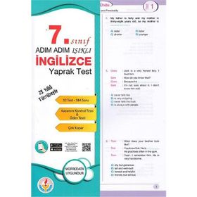 7. Sınıf Adım Adım İngilizce Yaprak Test - Bilal Işıklı Yayınları