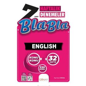 7.Sınıf Bla Bla 32 Haftalık İngilizce Denemeleri Günay Yayıncılık