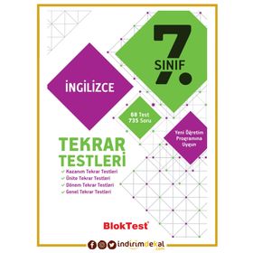 7. Sınıf Bloktest İngilizce Tekrar Testleri Tudem Yayınları