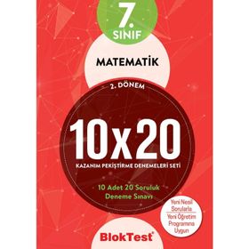 7. Sınıf Bloktest Matematik 10x20 Kazanım Dentudem Yayınları