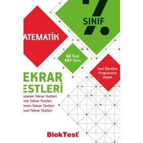 7 Sınıf Bloktest Matematik Tekrar Testleri Tudem Yayınları