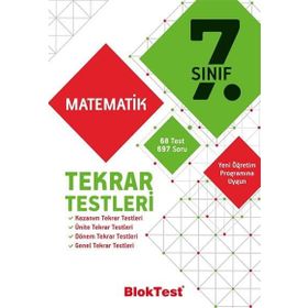 7 Sınıf Bloktest Matematik Tekrar Testleri Tudem Yayınları