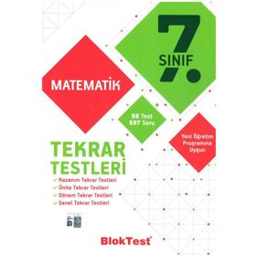 7 Sınıf Bloktest Matematik Tekrar Testleri Tudem Yayınları
