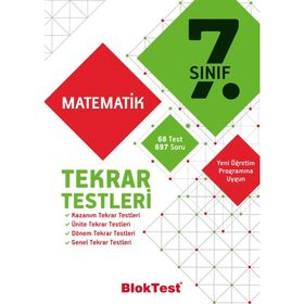 7 Sınıf Bloktest Matematik Tekrar Testleri Tudem Yayınları