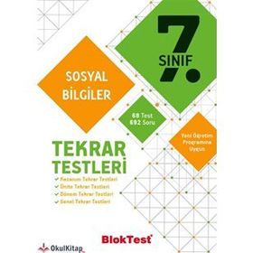 7. Sınıf Bloktest Sosyal Bilgiler Tekrar Testleri Tudem Yayınları