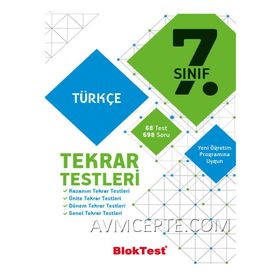 7. Sınıf Bloktest Türkçe Tekrar Testleri Tudem Yayınları