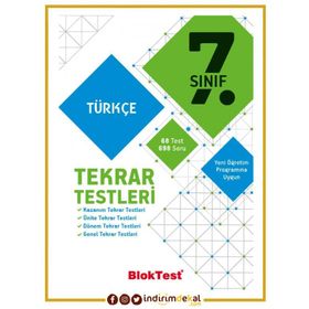 7. Sınıf Bloktest Türkçe Tekrar Testleri Tudem Yayınları