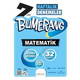 7. Sınıf Bumerang Haftalık Matematik Denemeleri Günay Yayınları