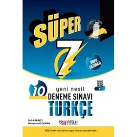 7.Sınıf Deneme Yeni Nesil Süper Türkçe Tamamı Çözümlü Soru Bankası Nitelik Yayınları