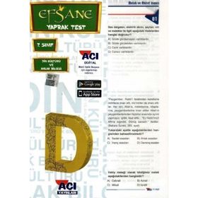 7.Sınıf Din Kültürü ve Ahlak Bilgisi Defter - Din Dersi Yayınları