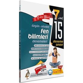 7. Sınıf Fen Bilimleri 15 Deneme Sınavı Komisyon Çanta Yayınları