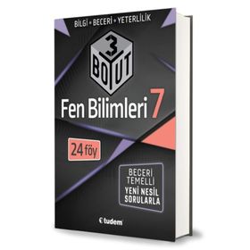 7. Sınıf Fen Bilimleri 3 Boyut Yeni Nesil Soruları-Tudem Yayınları