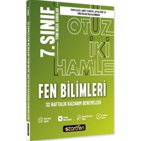 7. Sınıf Fen Bilimleri 32 Haftalık Kazanım Denemeleri Startfen Yayınları