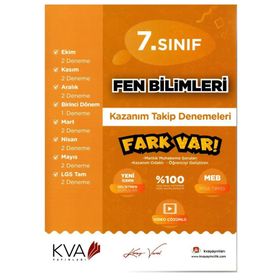 7. Sınıf Fen Bilimleri Kazanım Takip Denemeleri Koray Varol Akademi