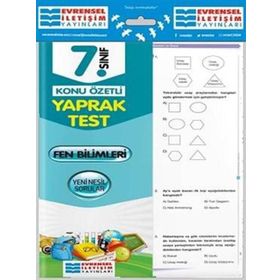 7.Sınıf Fen Bilimleri Konu Özetli Yaprak Test Evrensel İletişim Yayınları