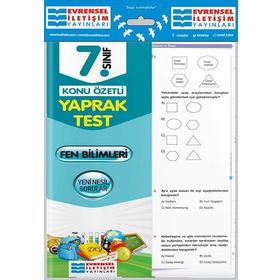 7.Sınıf Fen Bilimleri Konu Özetli Yaprak Test Evrensel İletişim Yayınları