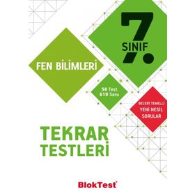 7. Sınıf Fen Bilimleri Tekrar Testleri Bloktest Tudem Yayınları
