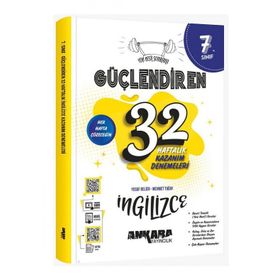 7. Sınıf İngilizce Güçlendiren 32 Haftalık Kazanım Denemeleri Ankara Yayıncılık