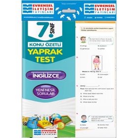7.Sınıf İngilizce Konu Özetli Yaprak Test Evrensel İletişim Yayınları
