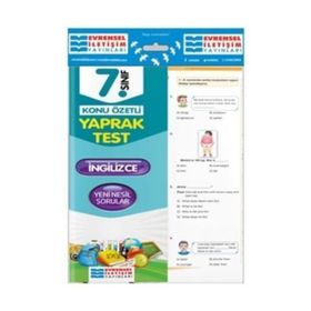 7.Sınıf İngilizce Konu Özetli Yaprak Test Evrensel İletişim Yayınları