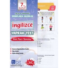 7. Sınıf İngilizce Yaprak Test Komisyon Bulut Eğitim ve Kültür Yayınları