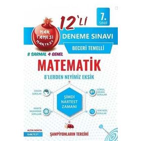 7. Sınıf Matematik Nar Tanesi 12 li Deneme Sınavı-Nartest Yayınları