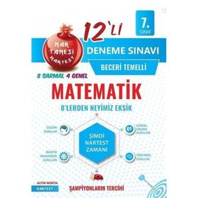 7. Sınıf Matematik Nar Tanesi 12 li Deneme Sınavı-Nartest Yayınları
