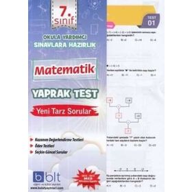 7. Sınıf Matematik Yaprak Test Yeni Bulut Eğitim ve Kültür Yayınları