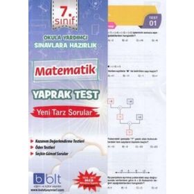7. Sınıf Matematik Yaprak Test Yeni Bulut Eğitim ve Kültür Yayınları