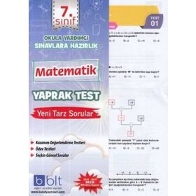 7. Sınıf Matematik Yaprak Test Yeni Bulut Eğitim ve Kültür Yayınları