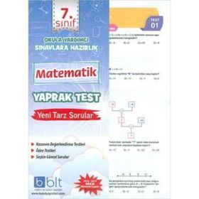 7. Sınıf Matematik Yaprak Test Yeni Bulut Eğitim ve Kültür Yayınları