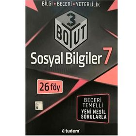 7. Sınıf Sosyal Bilgiler 3 Boyut Yeni Nesil Soruları-Tudem Yayınları