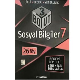 7. Sınıf Sosyal Bilgiler 3 Boyut Yeni Nesil Soruları-Tudem Yayınları
