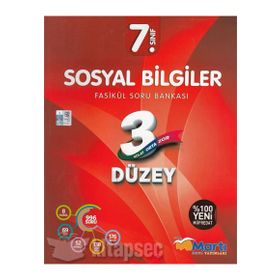 7. Sınıf Sosyal Bilgiler 3 Düzey Fasikül Soru Bankası Martı Okul Yayınları