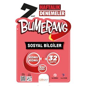 7. Sınıf Sosyal Bilgiler Bumerang Haftalık Denemeler - Günay Yayınları