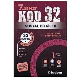 7. Sınıf Sosyal Bilgiler Kod 32 Tekrar Testleri Tudem Yayınları