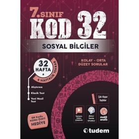 7. Sınıf Sosyal Bilgiler Kod 32 Tekrar Testleri Tudem Yayınları