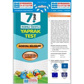 7. Sınıf Sosyal Bilgiler Konu Özetli Yaprak Test Evrensel İletişim Yayınları