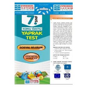 7. Sınıf Sosyal Bilgiler Konu Özetli Yaprak Test Evrensel İletişim Yayınları