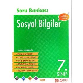 7. Sınıf Sosyal Bilgiler Soru Bankası 4 Adım Yayınları