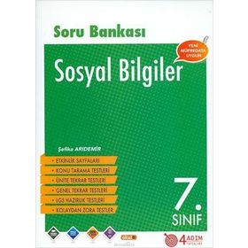 7. Sınıf Sosyal Bilgiler Soru Bankası 4 Adım Yayınları