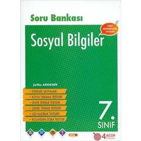 7. Sınıf Sosyal Bilgiler Soru Bankası 4 Adım Yayınları
