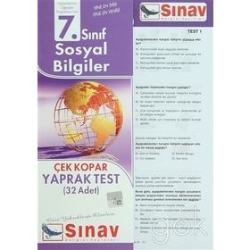7. SINIF SOSYAL BILGILER YAPRAK TEST (32 ADET) - KOMISYON