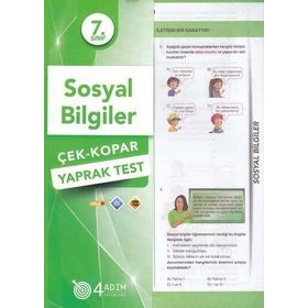 7. Sınıf Sosyal Bilgiler Yaprak Test 4 Adım Yayınları